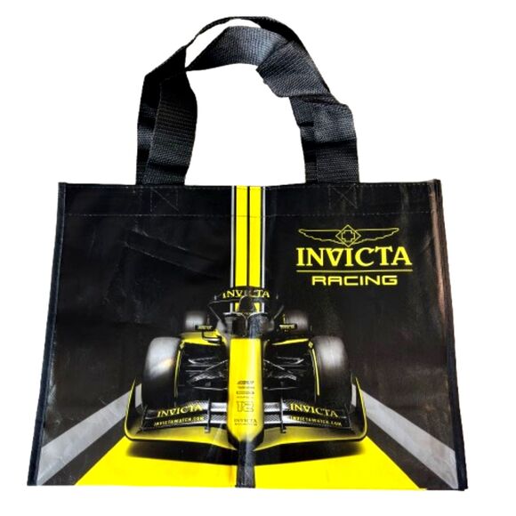 INVITCA Black/Yellow Reusable Limited Racing Logo Tote Bag 17.5"W x 13"H x 6" - Picture 1 of 3